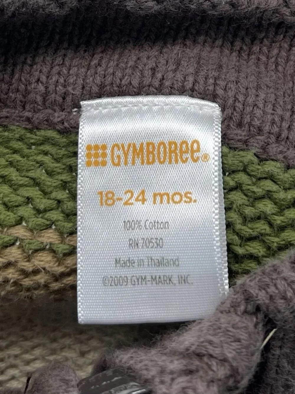GYMBOREE Boys 18-24mos Fall 2011 Wilderness Club Stripe Half-Zip SWEATER L/S EUC